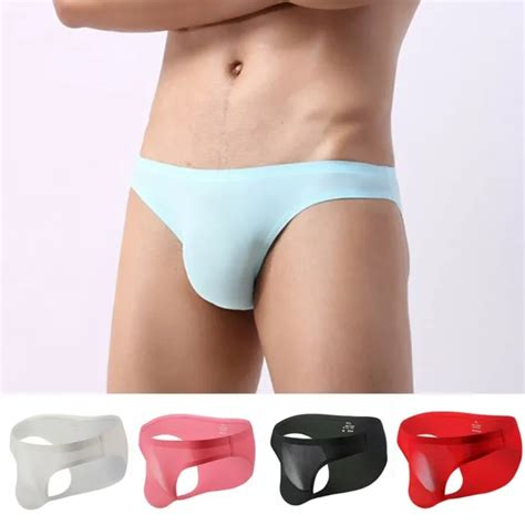 Mens See Through Jockstrap Bulge Pouch Low Rise G String Thong Briefs