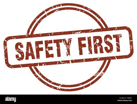 Safety First Stamp Isolated On White Stock Vector Image And Art Alamy