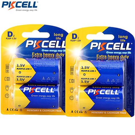 Pack Pcs Pkcell V D Size Batteries R P Carbon Zinc Battery Super