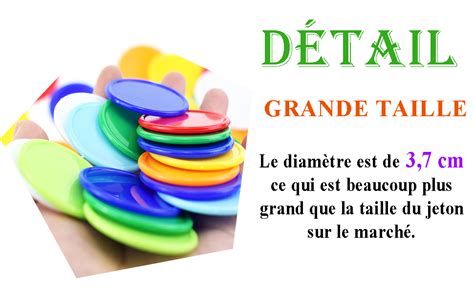 Pcs Jetons De Couleur En Plastique Grande Taille Mm Couleurs