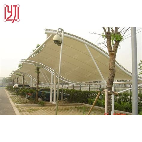 Architectural Pvdf Ptfe Car Park Tensile Membrane Structure Fabric Tent