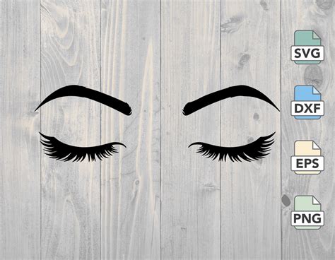 Eyelashes Svg Cut File Eyebrows Svg File For Silhouette Cricut Digital