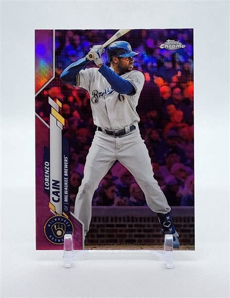 2020 Topps Chrome Pink Refractor LORENZO CAIN BREWERS 153 EBay