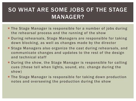 stage management powerpoint    id