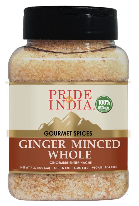 Pride Of India Ginger Minced Whole Gourmet Spice Rich In Antioxidant Potent Flavor