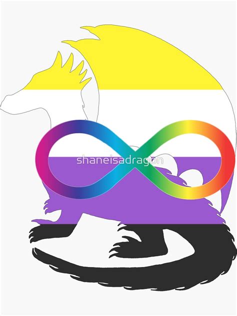 Neurodivergent Nonbinary Pride Dragon Sticker For Sale By