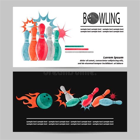 Bowling Vector Poster, Flyer or Banner Design. Stock Vector ...