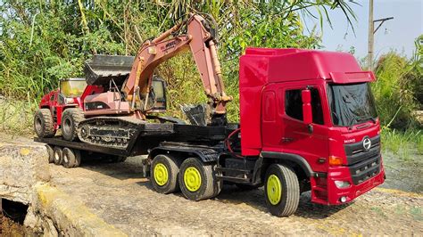 Mobil Truk Rc Hino 500 Versi Kontainer Muatan Berat Excavator Loader