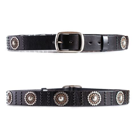 Womens Black Studded Belt Sizes 28-42in | LATICCI