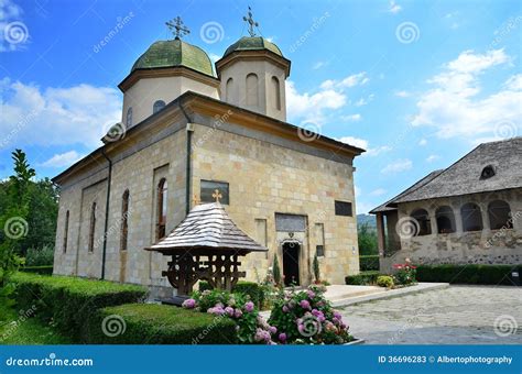 Romanian Places - Negru Voda Monastery Stock Image - Image of exterior ...