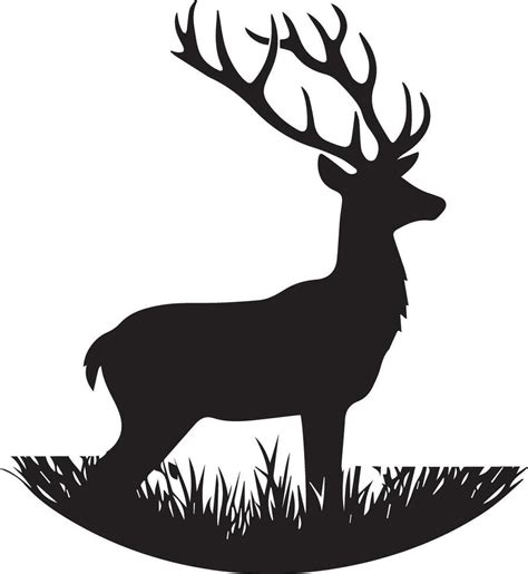 Deer vector silhouette illustration black color 33982657 Vector Art at ...