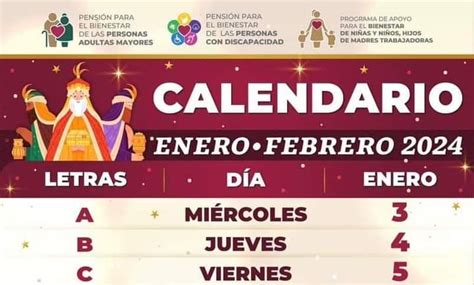 Estas Son Las Fechas De Pago Por Letra Para Programas Bienestar