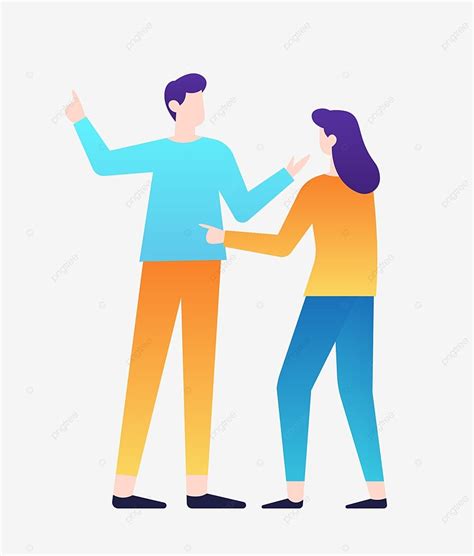 Man And Woman Talking Clipart