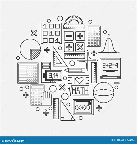 Math linear illustration stock vector. Illustration of icon - 61990614