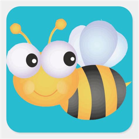 Buzzy Bee Square Sticker Zazzle