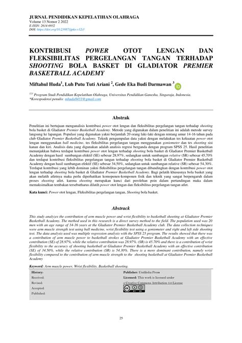 PDF KONTRIBUSI POWER OTOT LENGAN DAN FLEKSIBILITAS PERGELANGAN TANGAN