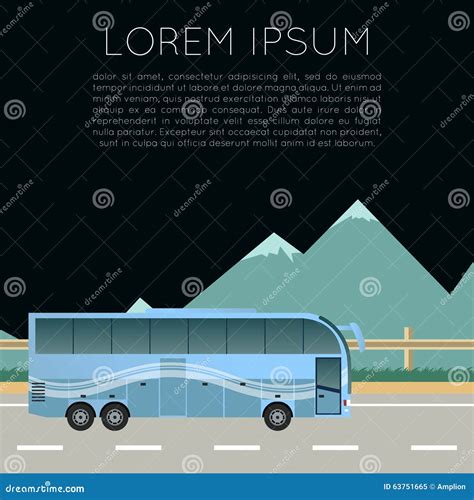 Bus Trip Banner Stock Vector Illustration Of Open Cartoon 63751665