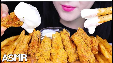 Asmr Fried Chicken Wings Fries 뿌링클 치킨 감자튀김 Eating Sounds 리얼사운드 먹방 No Talking Mukbang Youtube