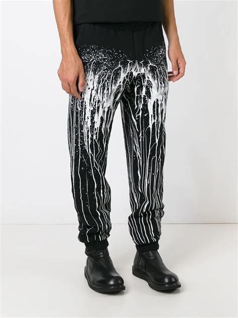 Marcelo Burlon Paint Drip Print Track Pants In Black For Men Lyst