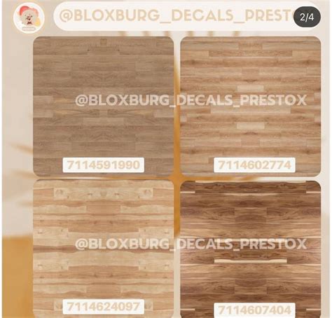 Bloxburg Decals Prestox 4 Different Types Of Wood Flooring