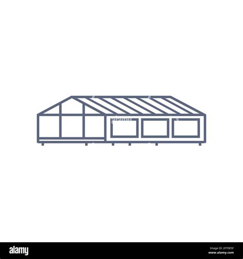 Greenhouse Line Icon Village House Or Greenhouse In Linear Style On