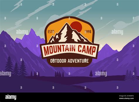 Poster Template With Wild Mountains Landscape Vector Illustration