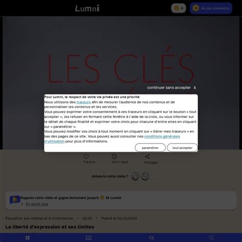 La Libert D Expression Et Ses Limites Vid O Education Aux M Dias Et