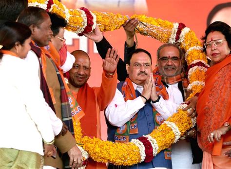 Bjp National President Jp Nadda With Up Cm Yogi Adityanath