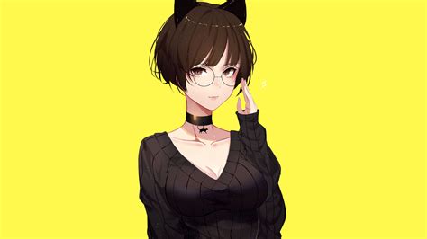 Anime Girl Glasses Wallpapers Wallpaper Cave