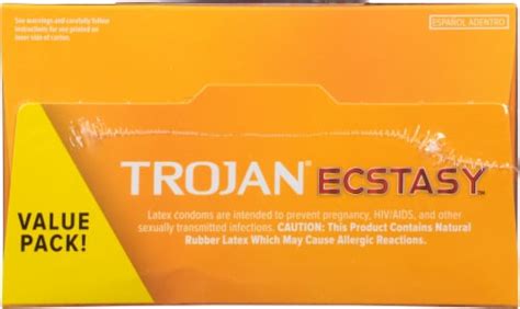 Trojan Ecstasy Ultra Ribbed Lubricated Latex Condoms Value Pack Ct