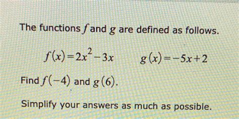 [solved] The Functions And G Are Defined As Follows F X 2x 3x G