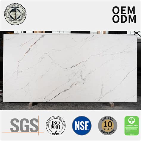 Engineered Big Slab Mm Thickness Calacatta Artificial White Quartz