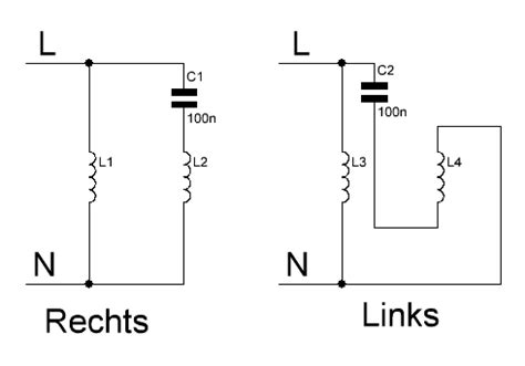 Wechselstrommotor mit Kondensator und Drechrichtungswechsel