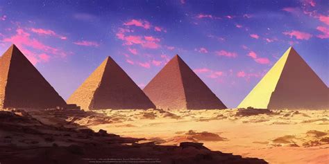 A Stunning Desert Landscape With A Pyramid In The Stable Diffusion