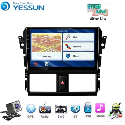 YESSUN AUTO Lettore Multimediale Android Per Toyota Yaris 2014 2016