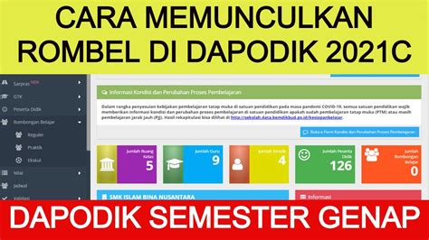 Cara Memunculkan Rombel Di Dapodik C Tanpa Membuat Manual Youtube