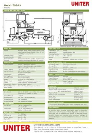 Uniter Sensor Paver Finisher 4 5m Model Esp 03 Brochure PDF