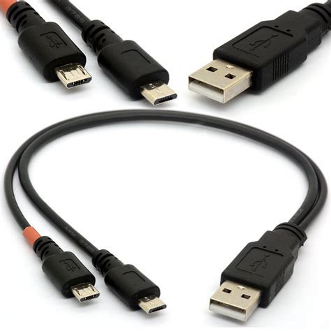 Kabel micro USB rozdzielacz Y ładowarka przewód USB 2 0 A na podwójny