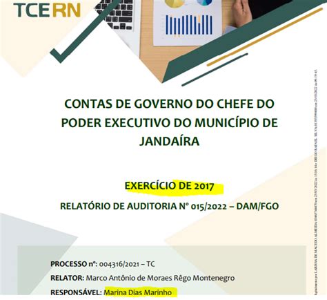 JANDAÍRA RELATÓRIO DE AUDITORIA PEDE DESAPROVAÇÃO DAS CONTAS DA