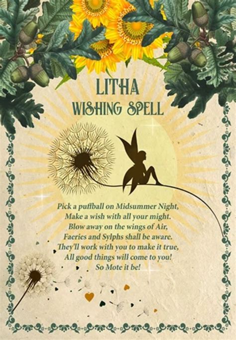 Litha Wishing Spell Summer Solstice Spell Ritual Wicca Make Etsy