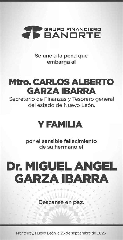 Dr Miguel Angel Garza Ibarra Obituario Esquela