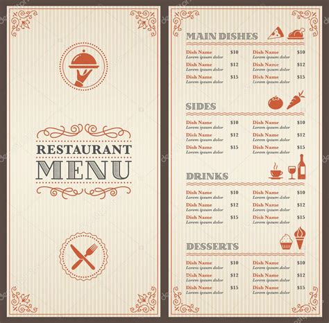 Classic Restaurant Menu Template — Stock Vector 81375610