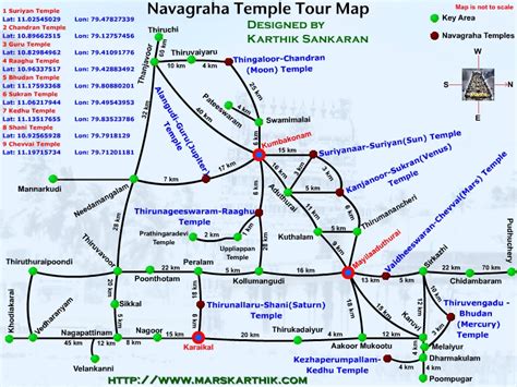 Navagraha Darshan Navagraha Temple Tour Route Map