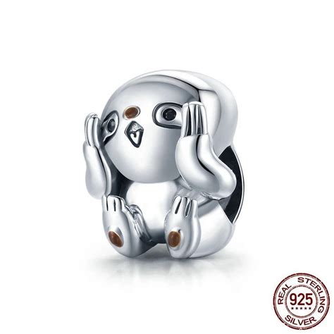 Cute Sloth 925 Sterling Silver Pandora Fit Charm Etsy