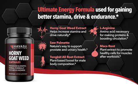 Havasu Nutrition Horny Goat Weed With Ginseng Maca Root Boost