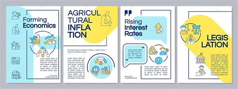 Farm Economics Blue And Yellow Brochure Template Illustration Leaflet Customizable Vector