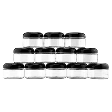 4 Ounce Clear Plastic Jars 12 Pack Jars Wblack Domed Lids For