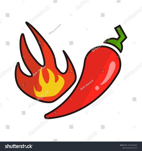 Chilli Fire Icon Hot Spicy Very Stock Vector Royalty Free 2232054187 Shutterstock