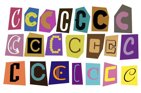 Alphabet C Vector Cut Newspaper And Magazine Letters Paper Style