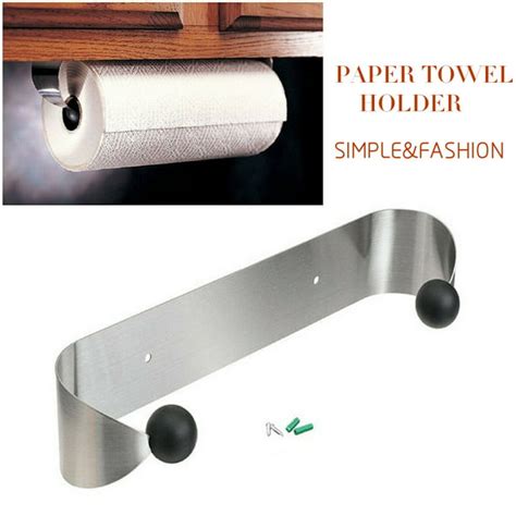 Paper Towel Holder Under Cabinet Wall Mount Stainless Steel Rack